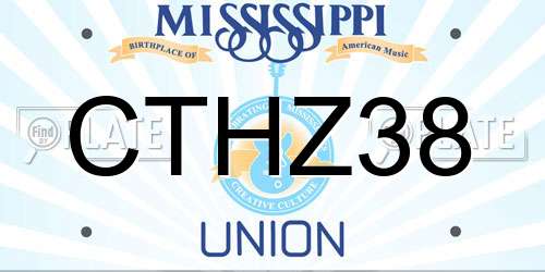 CTHZ38 Mississippi License Plate