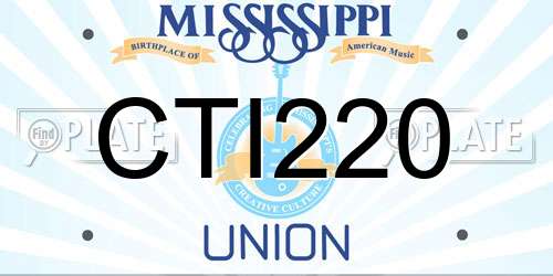 CTI220 Mississippi License Plate