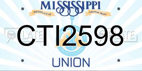 CTI2598 Mississippi License Plate