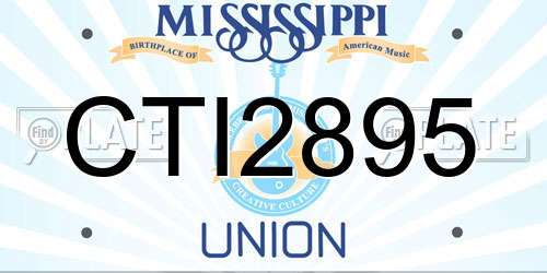 CTI2895 Mississippi License Plate