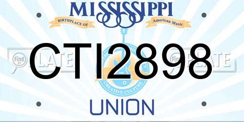 CTI2898 Mississippi License Plate