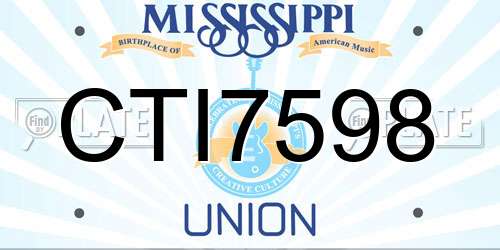 CTI7598 Mississippi License Plate