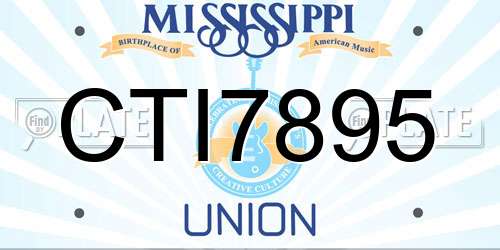 CTI7895 Mississippi License Plate