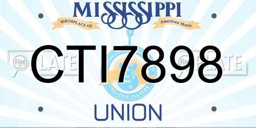 CTI7898 Mississippi License Plate