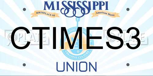 CTIMES3 Mississippi License Plate