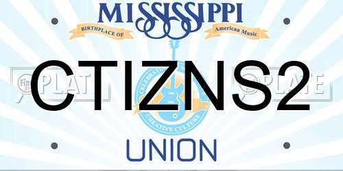 CTIZNS2 Mississippi License Plate