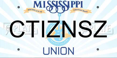 CTIZNSZ Mississippi License Plate