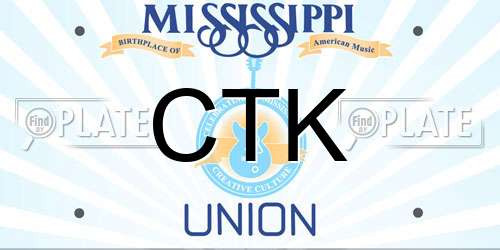 CTK Mississippi License Plate