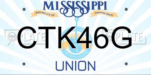 CTK46G Mississippi License Plate