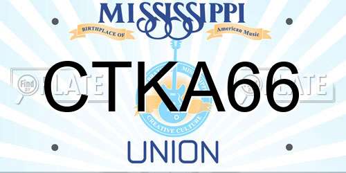 CTKA66 Mississippi License Plate
