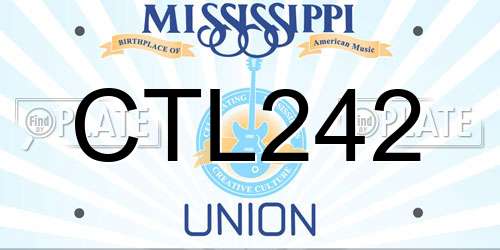 CTL242 Mississippi License Plate