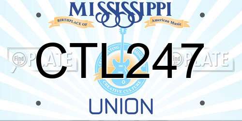 CTL247 Mississippi License Plate