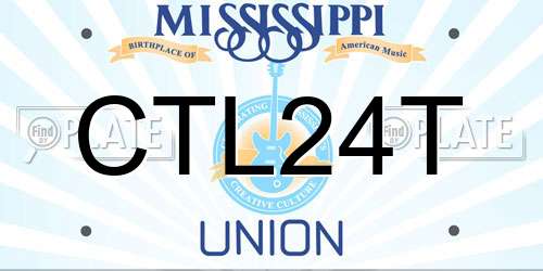 CTL24T Mississippi License Plate