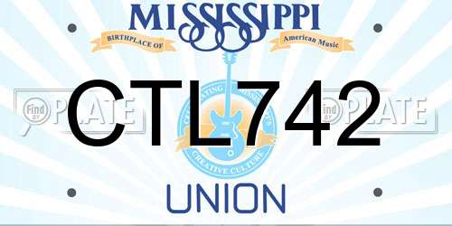CTL742 Mississippi License Plate