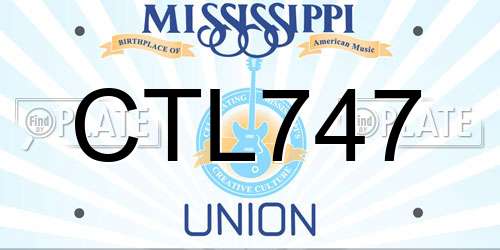CTL747 Mississippi License Plate