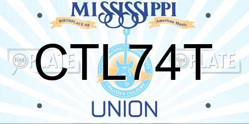 CTL74T Mississippi License Plate