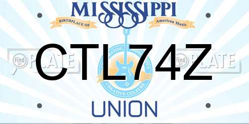 CTL74Z Mississippi License Plate