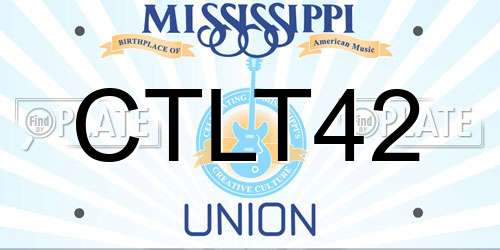 CTLT42 Mississippi License Plate