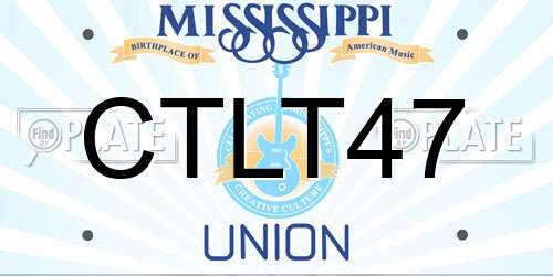 CTLT47 Mississippi License Plate