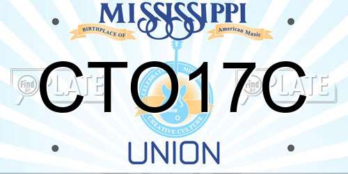 CTO17C Mississippi License Plate