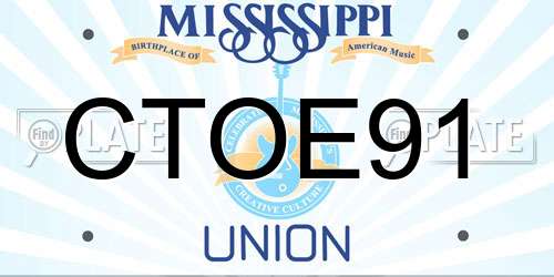 CTOE91 Mississippi License Plate