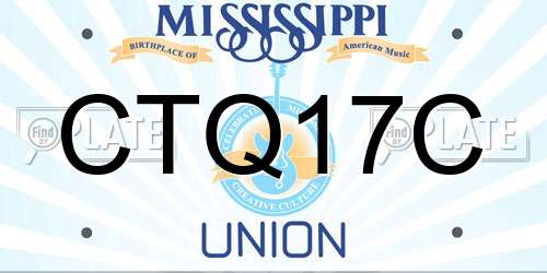 CTQ17C Mississippi License Plate