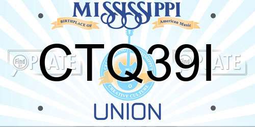 CTQ39I Mississippi License Plate