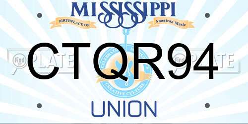 CTQR94 Mississippi License Plate