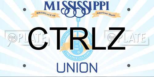 CTRLZ Mississippi License Plate