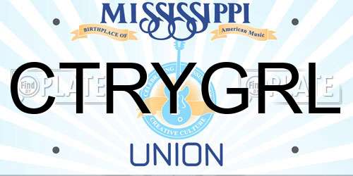 CTRYGRL Mississippi License Plate