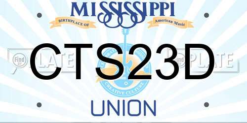 CTS23D Mississippi License Plate
