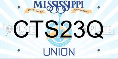 CTS23Q Mississippi License Plate