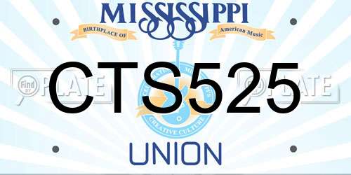 CTS525 Mississippi License Plate