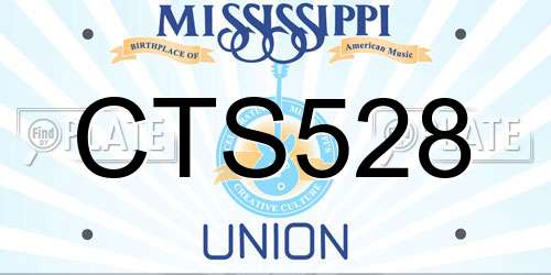 CTS528 Mississippi License Plate
