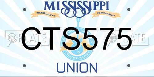 CTS575 Mississippi License Plate