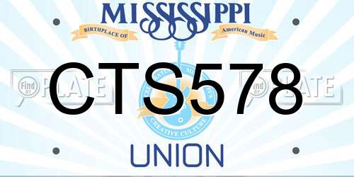CTS578 Mississippi License Plate
