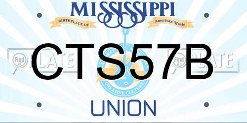 CTS57B Mississippi License Plate