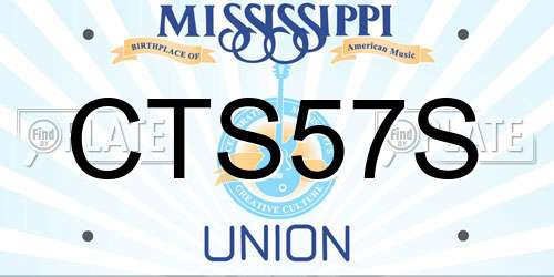 CTS57S Mississippi License Plate