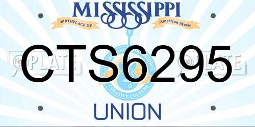 CTS6295 Mississippi License Plate