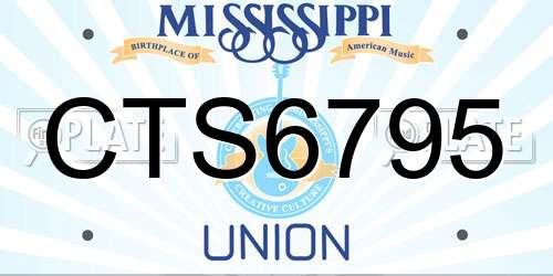 CTS6795 Mississippi License Plate
