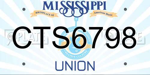 CTS6798 Mississippi License Plate