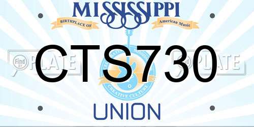 CTS730 Mississippi License Plate