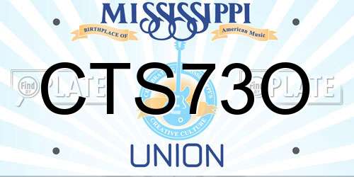 CTS73O Mississippi License Plate
