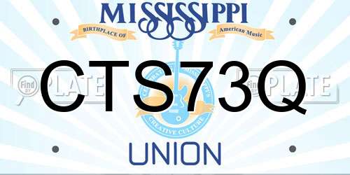 CTS73Q Mississippi License Plate