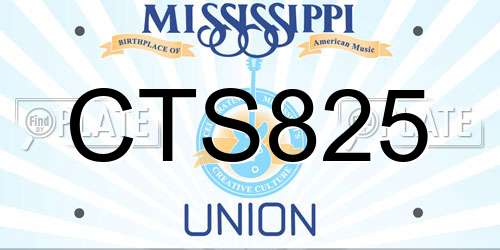 CTS825 Mississippi License Plate
