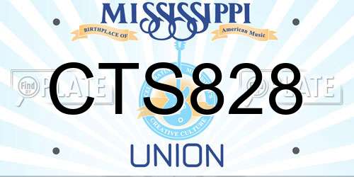 CTS828 Mississippi License Plate