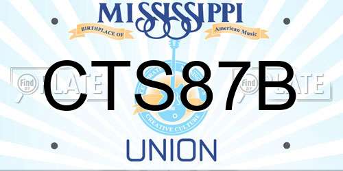 CTS87B Mississippi License Plate