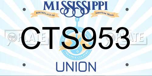 CTS953 Mississippi License Plate