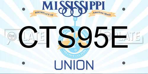 CTS95E Mississippi License Plate