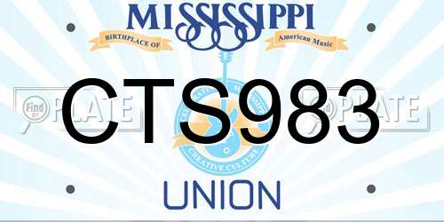 CTS983 Mississippi License Plate